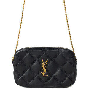 SAINT LAURENT PARIS Becky Double Zip Pouch Chain Shoulder Bag